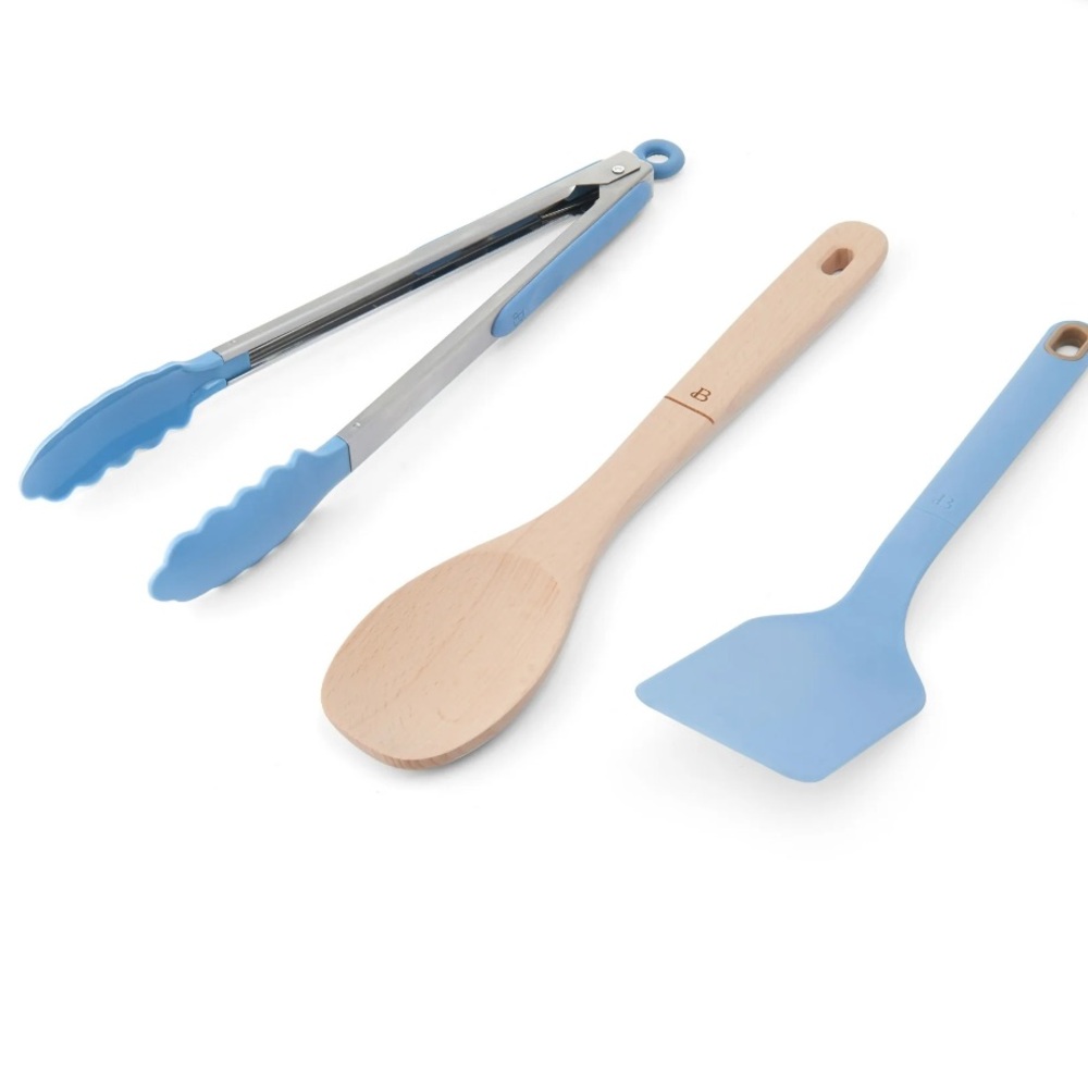 Drew Barrymore Beautiful 3 Piece Blue Icing Cooking Set - Picture 5 of 15